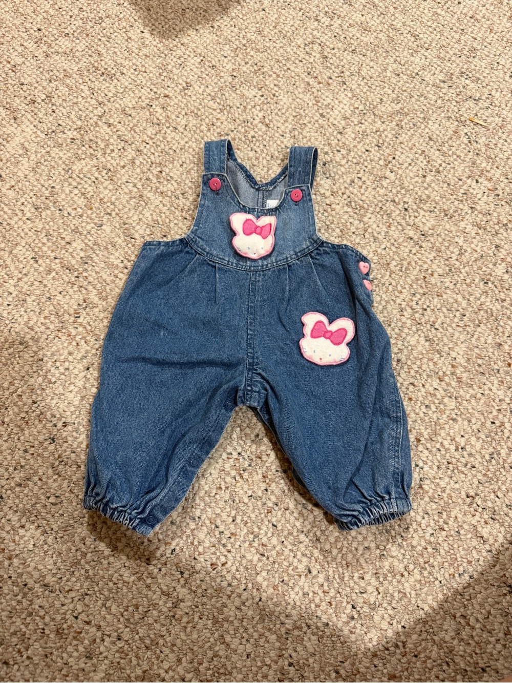 Denim Baby Girls Overalls with cute girly touches!